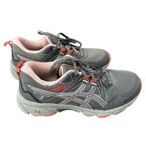 ASICS Gel Venture 8 Womens Running Shoe Size 8.5 Grey Ginger Peach